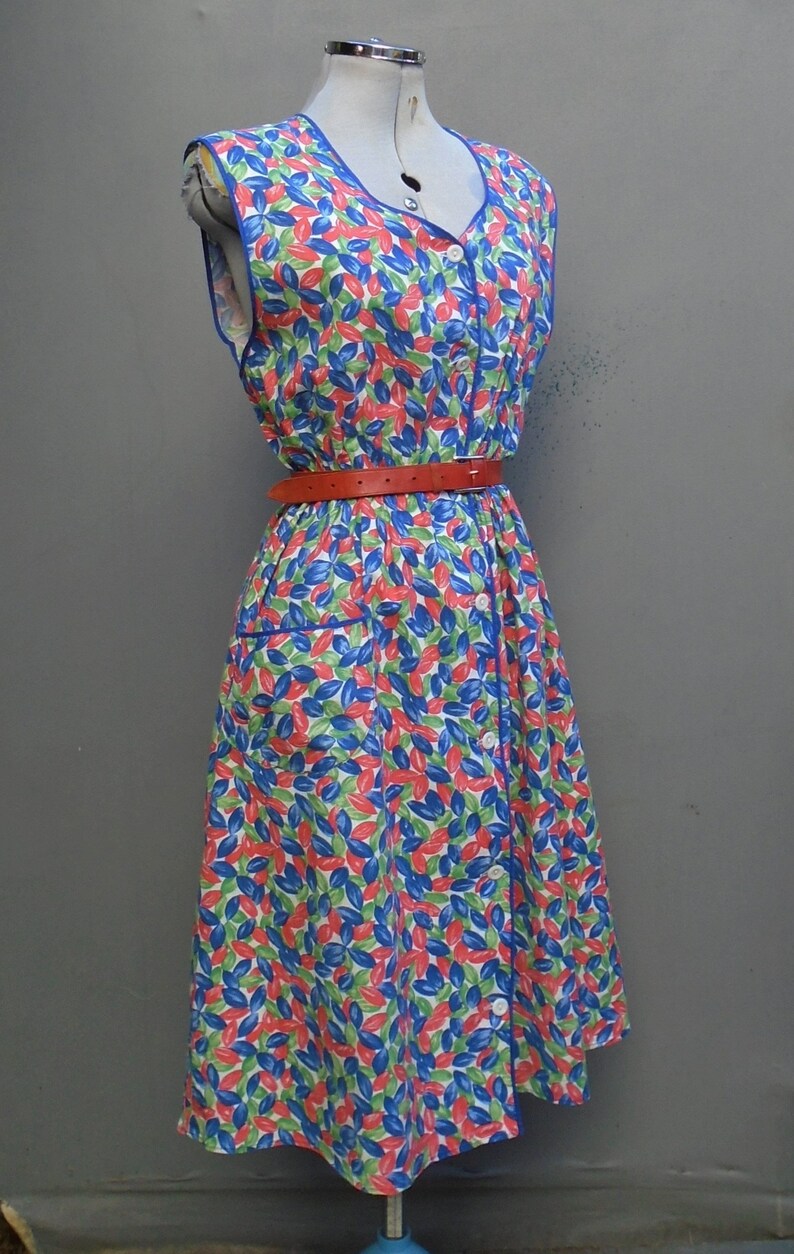 Vintage 1950s Pinafore Sleeveless Dress WW2 Novelty Floral Etsy