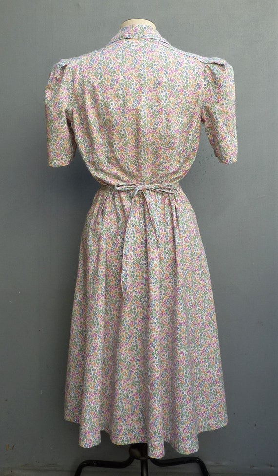 Original Vintage 1940s 1930s Dress Home Made Prin… - image 6