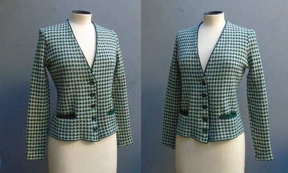 RARE Original Vintage 1930s 1940s Houndstooth Jer… - image 2