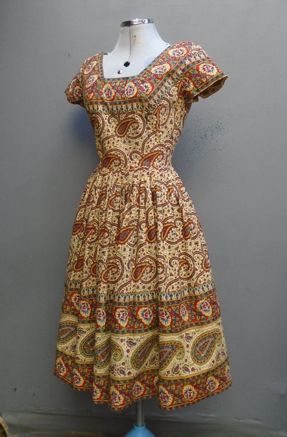 Superb Vintage 1950s Royal Hawaiian Dress Bold No… - image 5