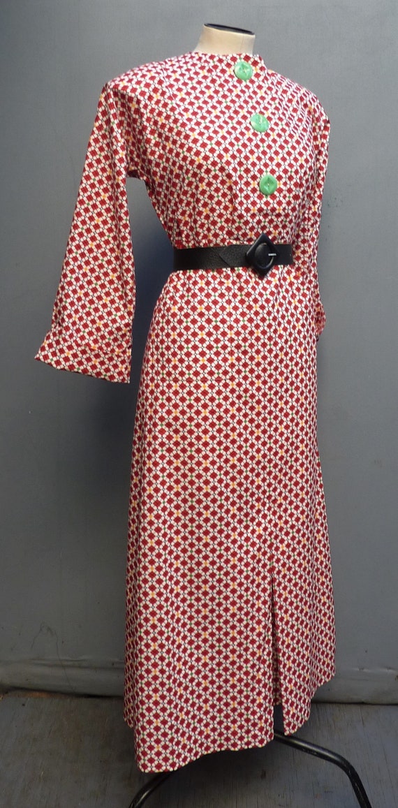 Vintage Reproduction 1930s Dress Printed Cotton H… - image 3