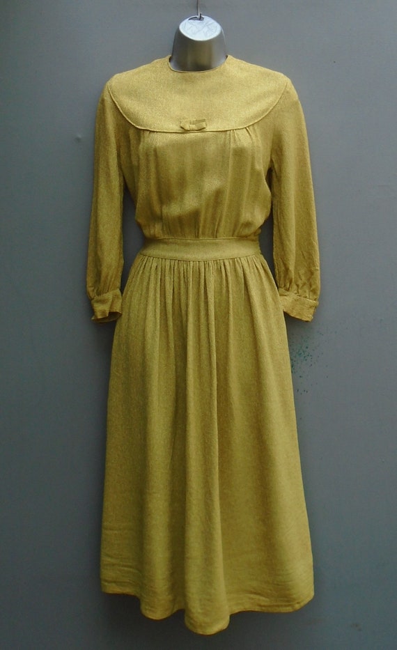 Original 1940s 30s Handmade Vintage Dress WW2 Cha… - image 4