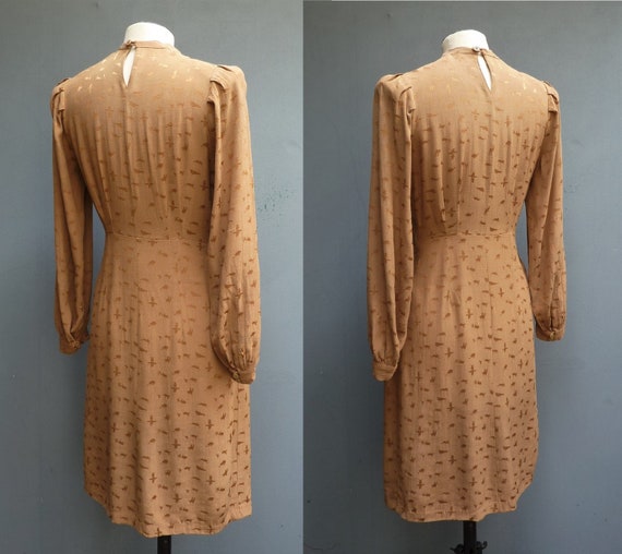 Original Vintage 1940s Handmade Dress Bronze Brow… - image 6