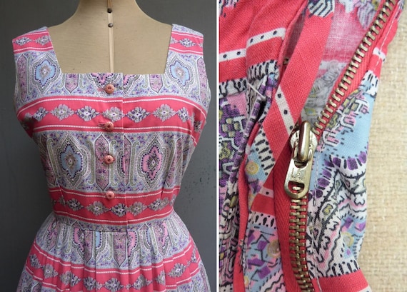 Vintage 1950s Sun Dress & Bolero Jacket Bold Nove… - image 2