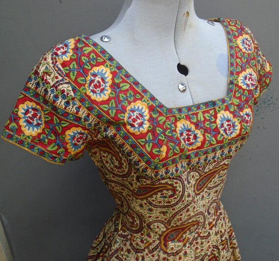 Superb Vintage 1950s Royal Hawaiian Dress Bold No… - image 3