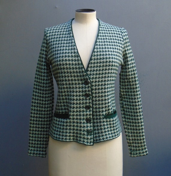 RARE Original Vintage 1930s 1940s Houndstooth Jer… - image 1