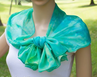 Swirls of Teal on Silk