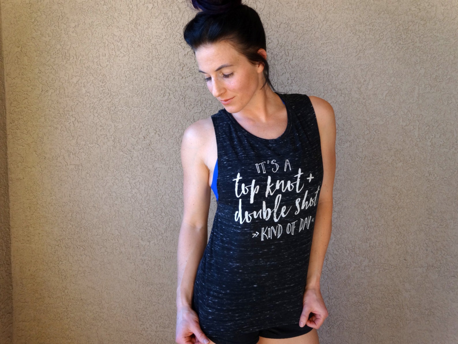 Top Knot Double Shot Kind of Day Brunch Tank Coffee Tank Etsy