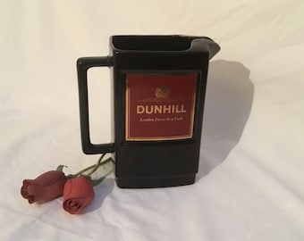 Vintage, Dunhill, Black, Ceramic, Water Jug, Barware, Retro Barware, Drinkware, Advertising Ware