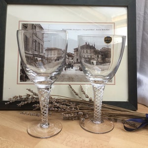 RARE! 2 x 1970's, Old Hall, Bridge Crystal, Wine Glasses, English Lead Crystal