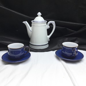 Vintage, Bavarian, Porcelain, Winterling Schwarzenbach, Coffee Pot, Blue and White, Kitchen Decor