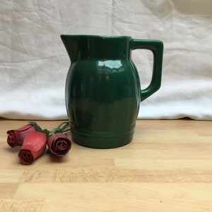 1930&#39;s, French,  Ceramic, Green, Water Jug, Water Pitcher, Vase, Art Déco