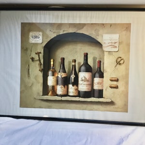 VINTAGE - Francés, Cartel, Fabrice de Villeneuve, Chateau Margaux, Decoración de cocina, Decoración de bar