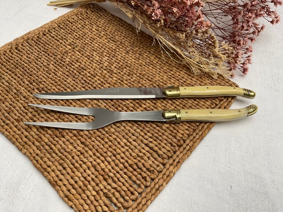 SERVICE À FROMAGE LAGUIOLE / Couperet & Fourchette / Coffret à Fromage / Thiers EUR 18,90 - FR