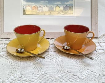 APILCO France ホワイト＆ゴールド コーヒーカップ＆ソーサー 4個