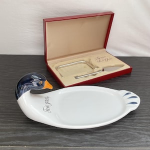 Foie Gras Service | REVOL, White, Porcelain, Goose Head, Foie Gras Dish | Silver Metal, Foie Gras Serving Set, Boxed, | Christmas, Gifts