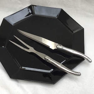 Vintage, Laguiole-Stil, Tranchier-Set, geschmiedete Biene, Edelstahl, französisches Besteck, Besteck
