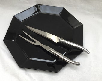 Vintage, Laguiole Style, Carving Set, Forged Bee, Stainless Steel, French Cutlery, Flatware