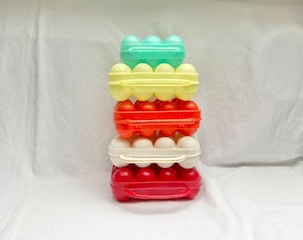 1970s French Plastic Egg Holder, Retro Kitchen Storage