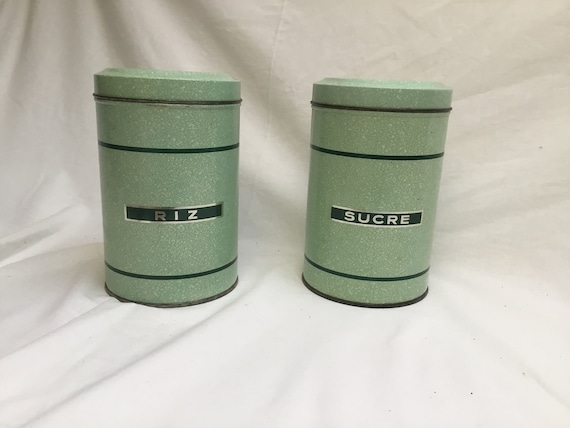 Vintage, Französisch, Retro, Blech, Vorratsdosen, Küchen aufbewahrung,
