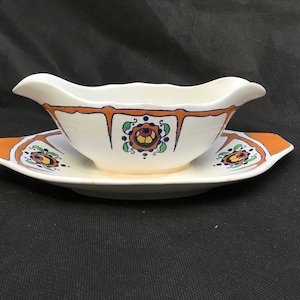 Art Deco Gravy Boat: Boch Frères La Louvière, Charles Catteau Design