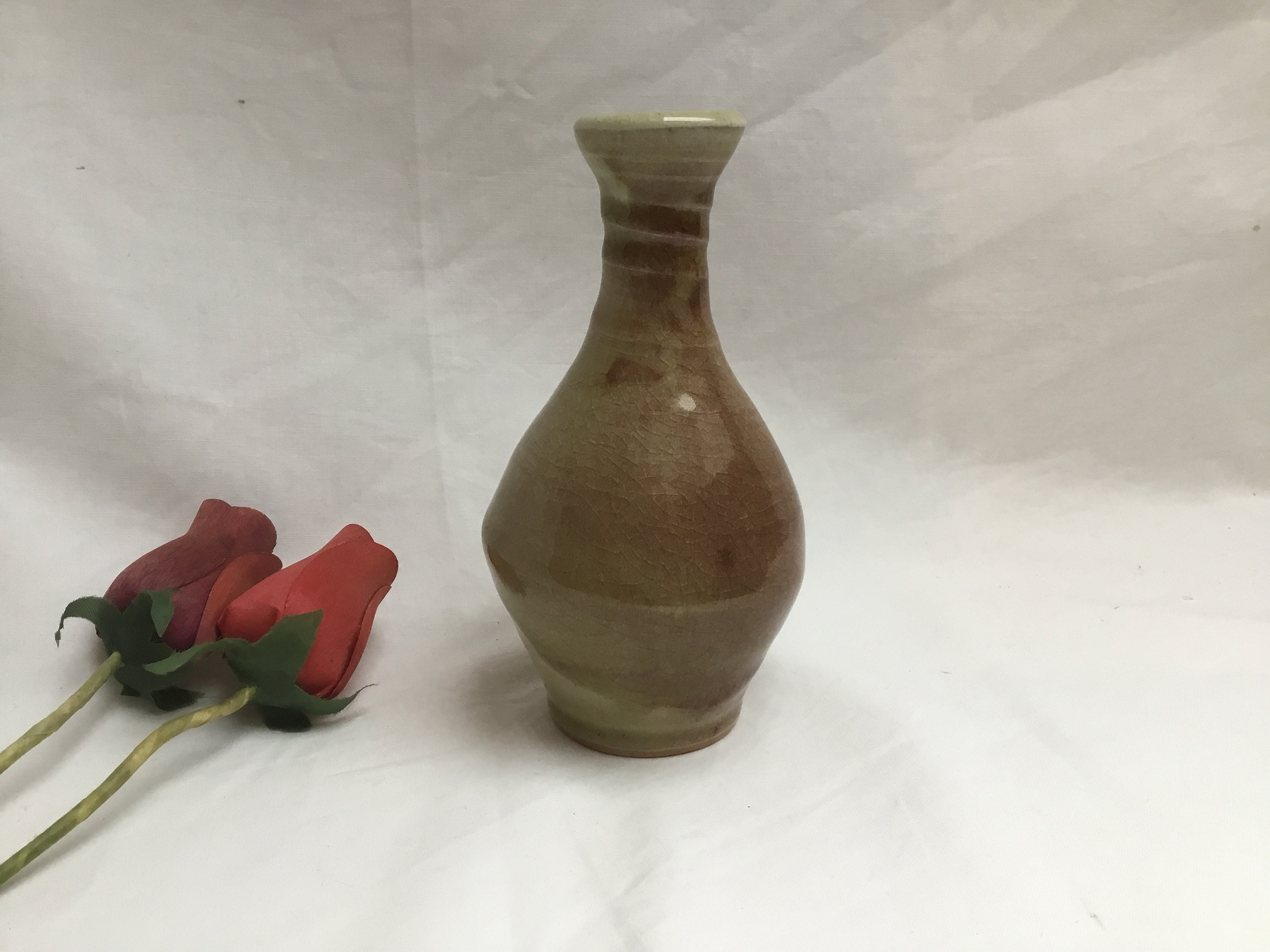 Vintage, Poterie Nethybridge, Beige, Émaillé, Vase Bud, Émaillée