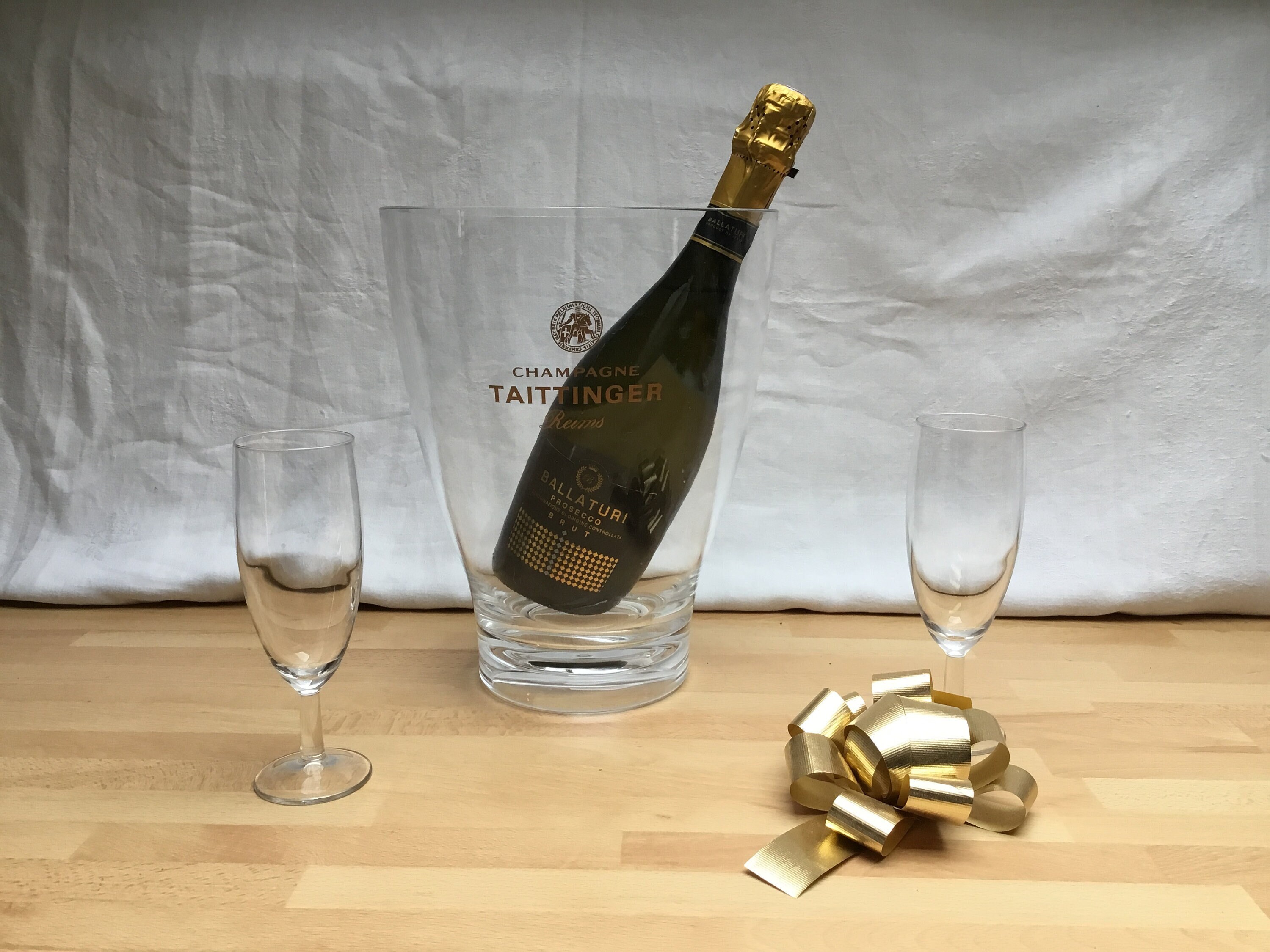 Vintage, Taittinger, Seau à Champagne, Glace, Glace en Acrylique Transparent, Célébration, Barware