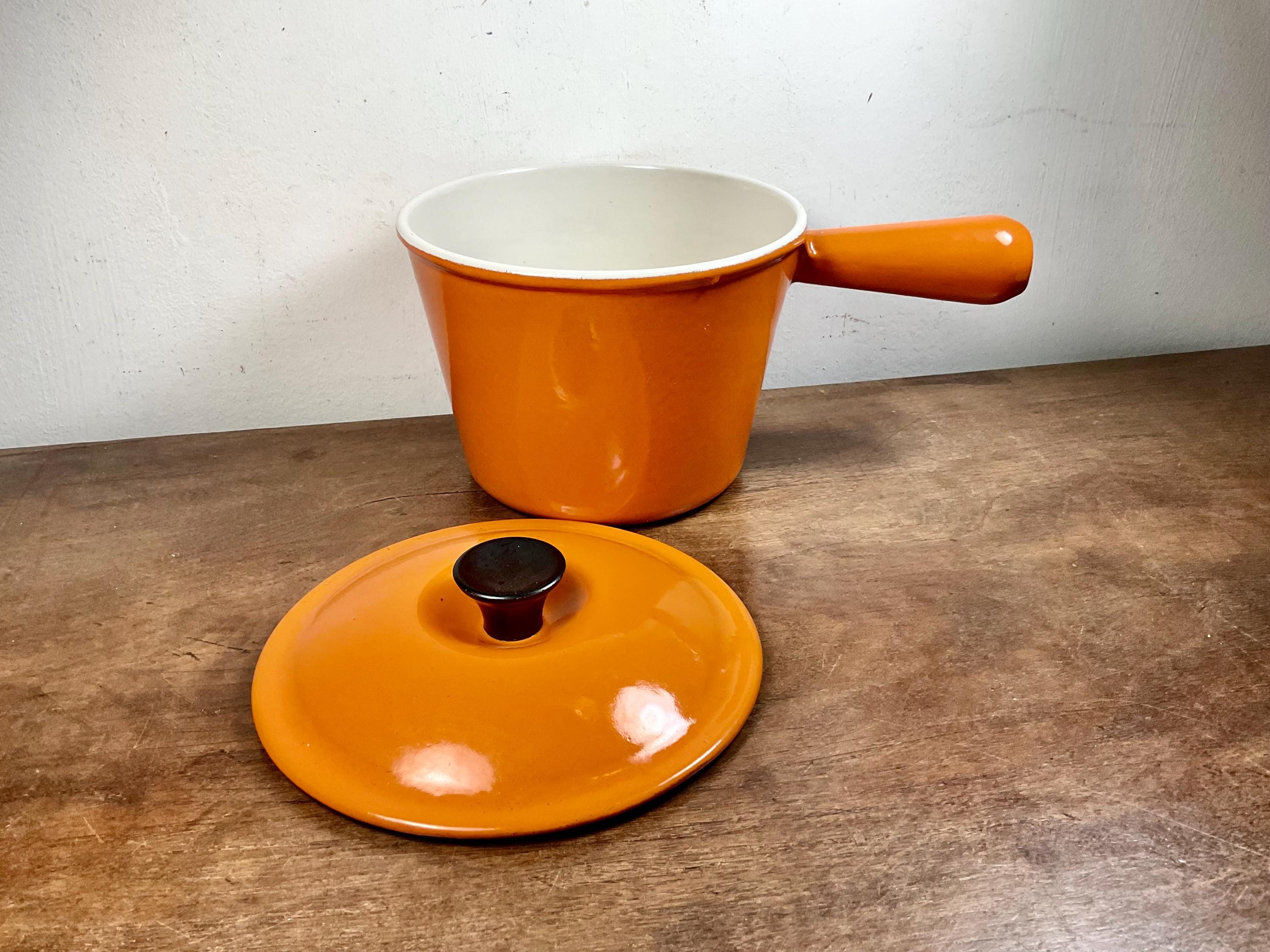 Caquelon à Fondue Orange En Fonte émaillée LAVEC - Pour 6 Personnes - Occasion
