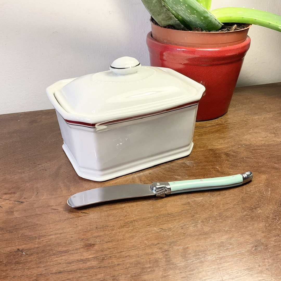 Vintage, APILCO, White, Porcelain, Foie Gras Terrine, Butter Dish