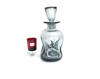 1980s, French, Grey, Smoked Glass, Kluk Kluck Style, Glug Glug, Decanter, Drinkware, Barware