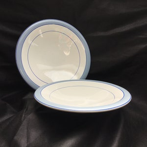 1940s -  KG Lunéville, France, Porcelain,  Blue and White, Hollow Plates, Soup Bowls, Assiettes Creuse, Fruit Plates, Country Kitchen,