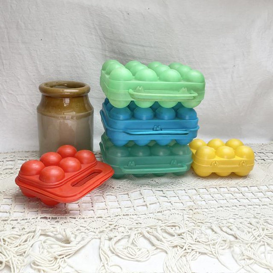 Set 2 Scatole Per Uova Con Coperchio - 10 Celle, Contenitore Frigorifero