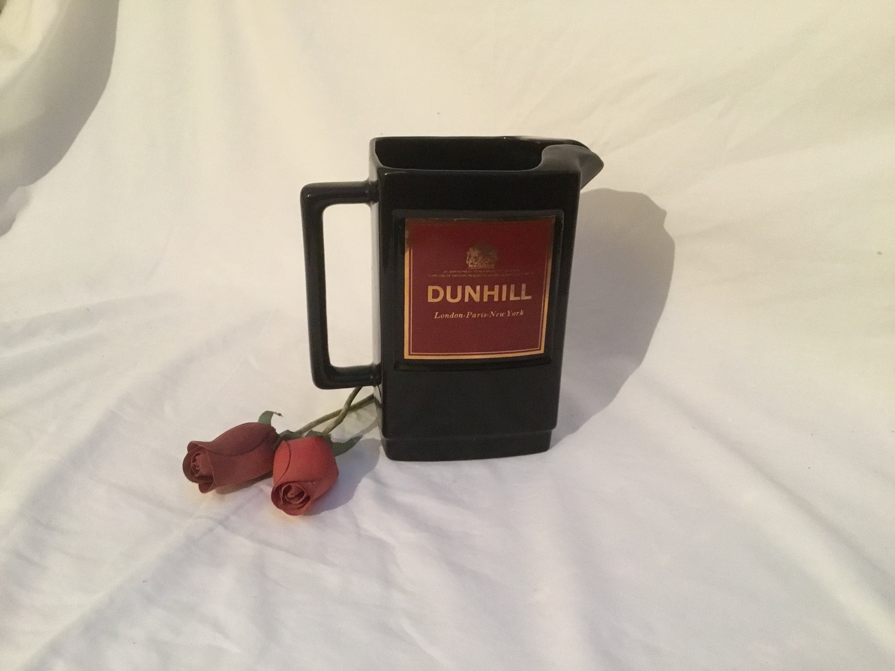 Vintage, Dunhill, Noir, Céramique, Cruche d'eau, Barware, Barware Rétro, Drinkware