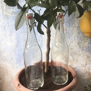 2 x Vintage, Geyer Freres Bottles, Lemonade Bottles, Water Bottles, Olive Oil Bottles, Ketchup Bottles, Country Kitchen