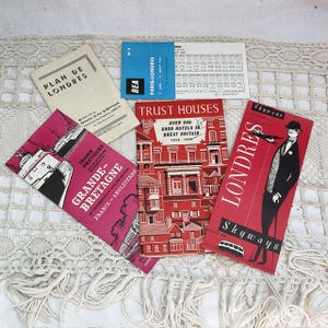 Fabulous 1960s, French Touristic, Timetables, Maps, Guides, Paris to London, Ephemera, Mixed Media,