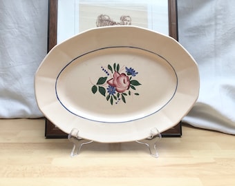 Vintage, French, Digoin & Sarreguemines 9177, Ironstone, Platter, Blush Pink, County Kitchen