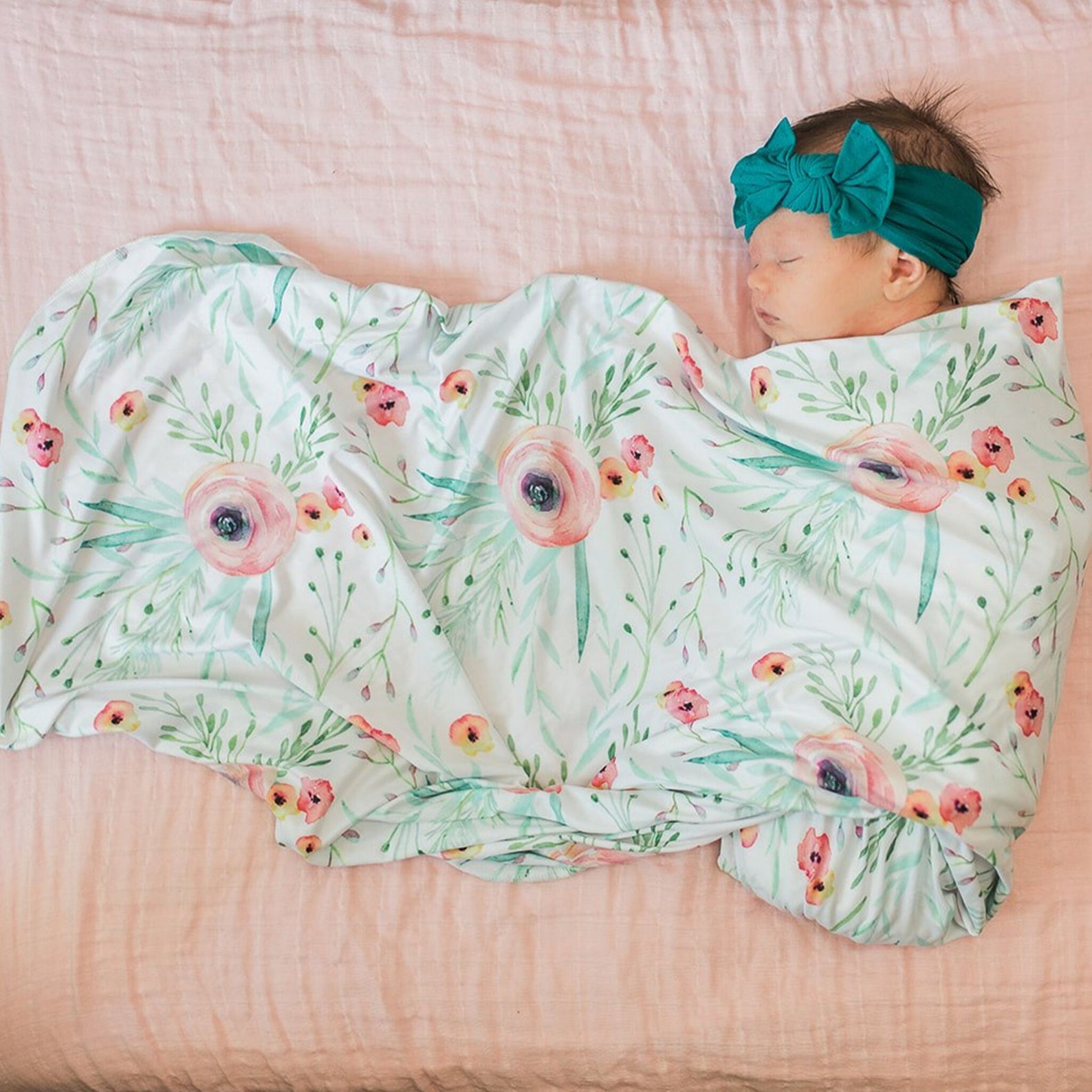 Floral Knit Baby Swaddle Infant Photo Prop Stretchy Etsy