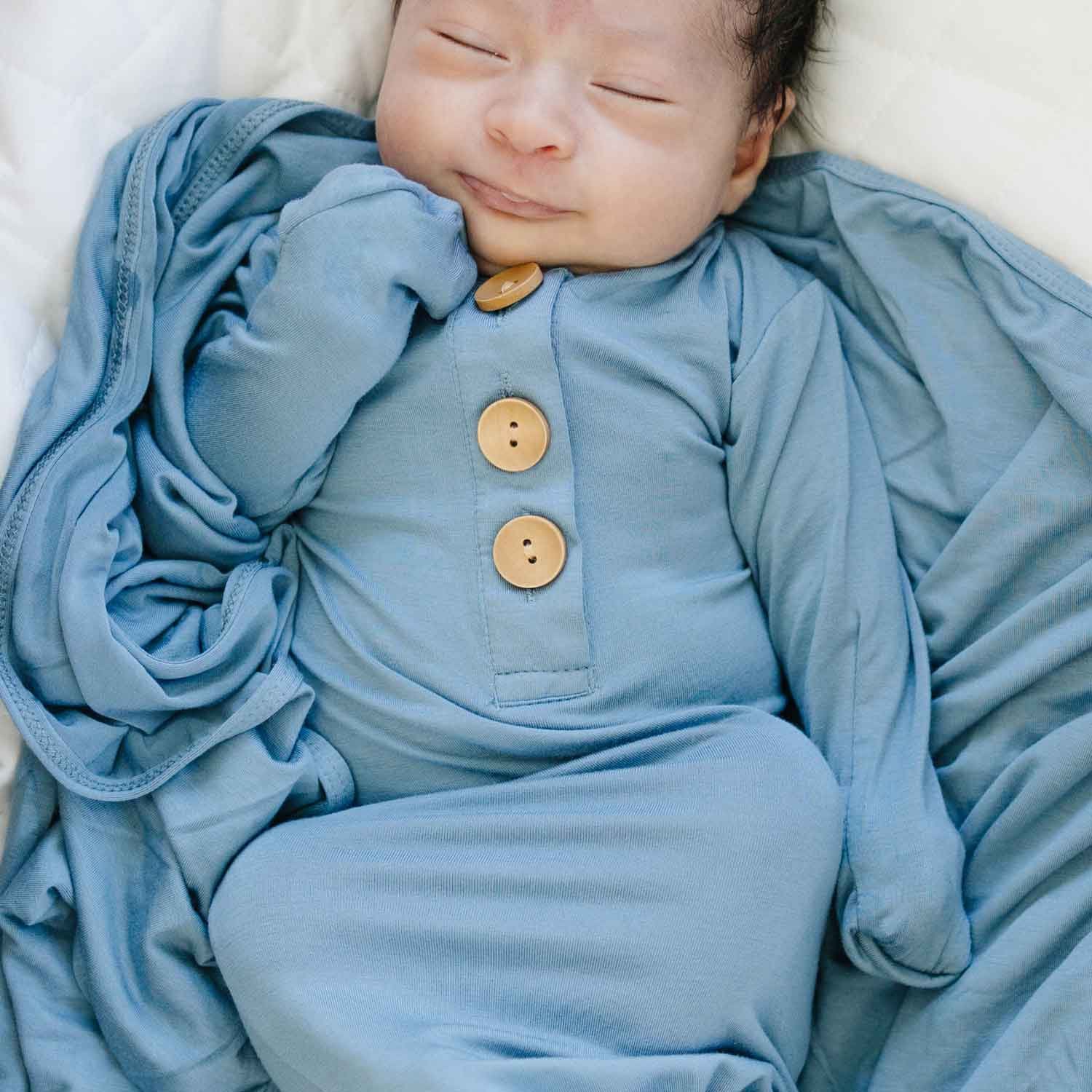 Knotted baby gowns unisex infant knot gown stretchy baby Etsy