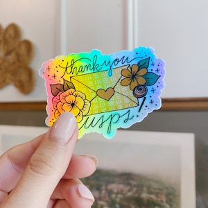 Thank You USPS Postal Worker Support Floral Vinyl Wetterfest Aufkleber Aufkleber