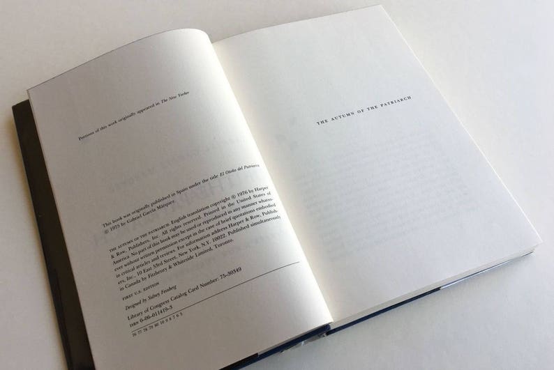 The Autumn Of The Patriarch By Gabriel García Márquez Us First Edition 1976 Translated From Spanish By Gregory Rabassa Hardbound W Jacket - 