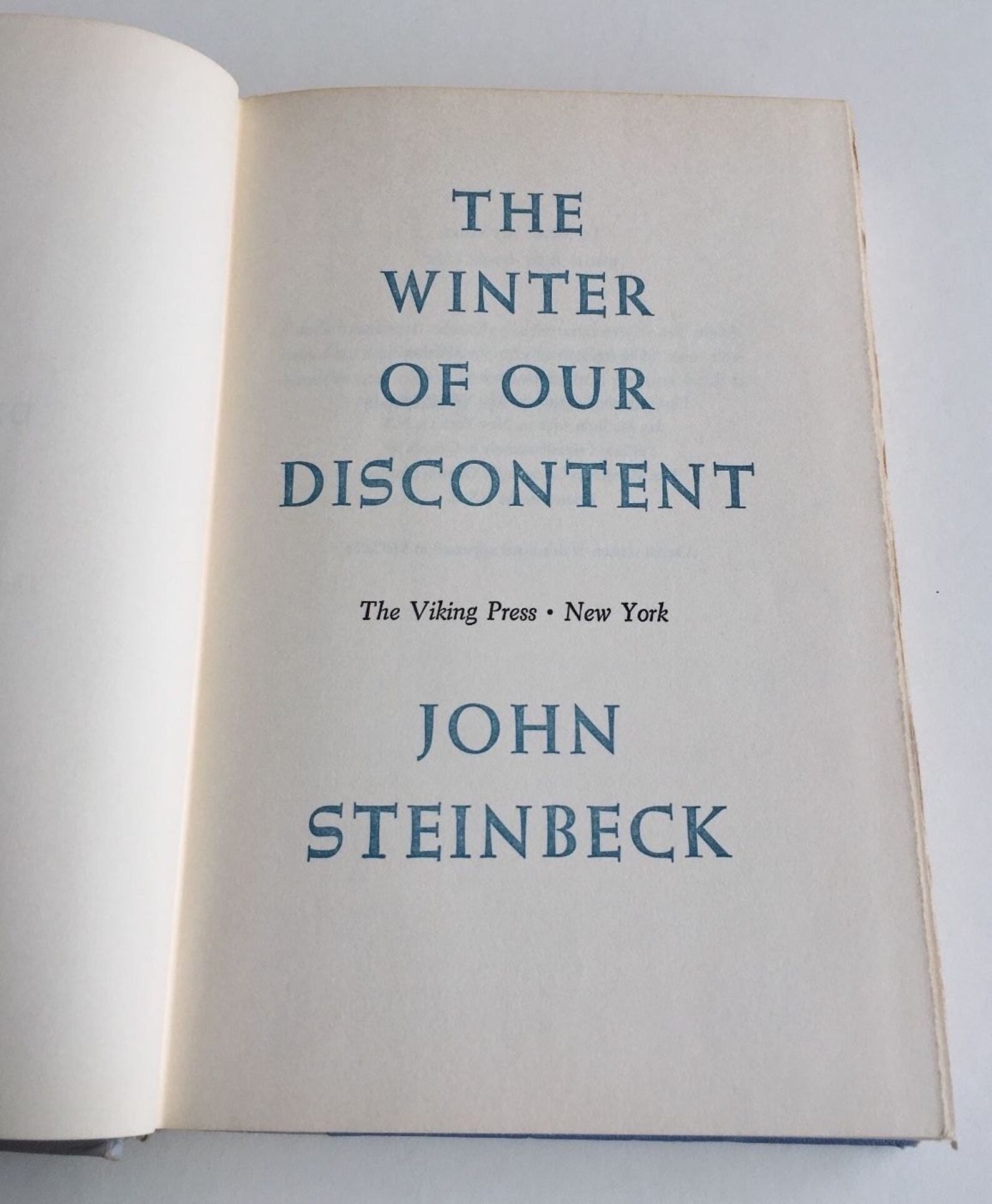 The Winter of Our Discontent by John Steinbeck The Winter of Our Discontent by John Steinbeck