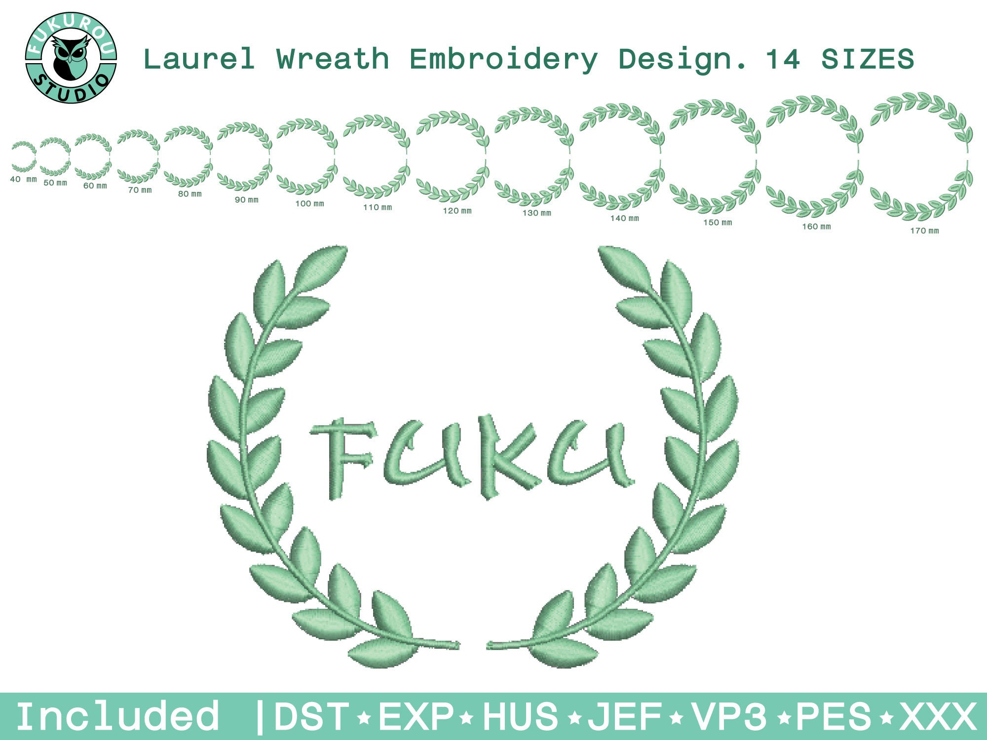 Laurel Wreath Embroidery Design. Laurel Wreath Design. Mini Etsy