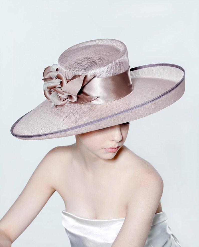 Formal picture hat with silk dupion and silk organza flower Etsy