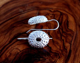 Sea urchin Earrings silver