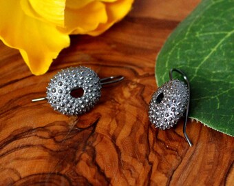 Sea urchin Earrings silver