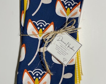 Mid-Century Mod Floral Print Lunch/Dinner Napkin (sold individually)