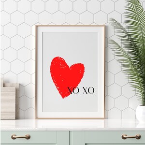 XOXO Digital Print Download - wall art for Valentine's Day (or any day) - entry, kitchen, living room, bedroom - any room in your home.