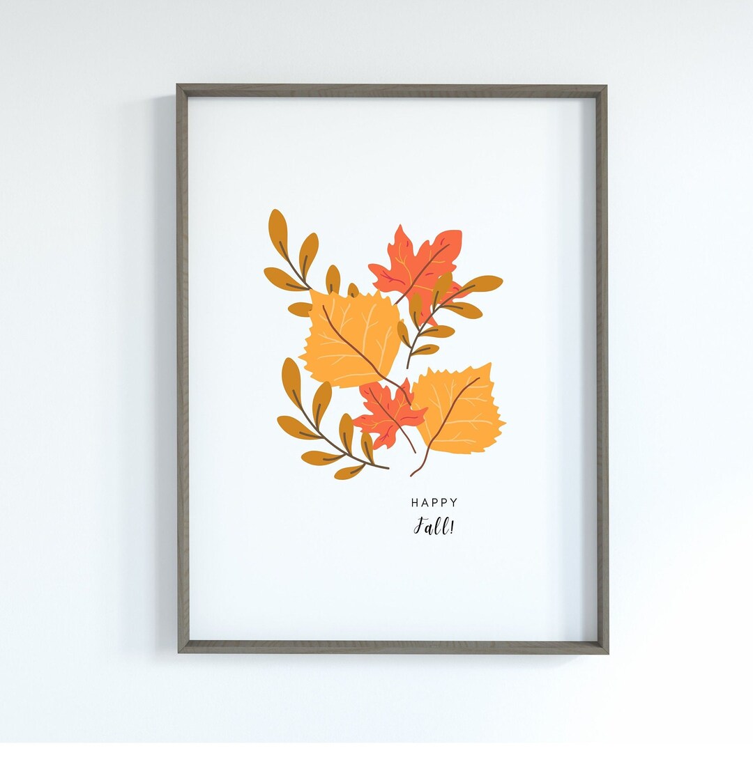 Happy Fall Digital Print Download - Wall Art for Porch, Entry, Kitchen ...