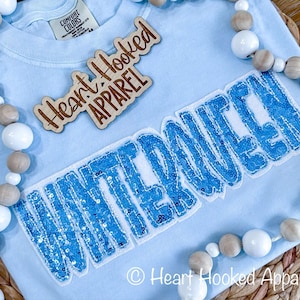 Embroidered Sequins Team Name Sweatshirts |Trendy | School | Gift |Team Colors| Mascot | Sparkle