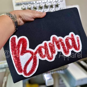 Bean Stitching Embroidered Sequins Team Name Gildan Sweatshirts |Trendy | Schools | Gift |Team Colors| Mascot | Sparkle